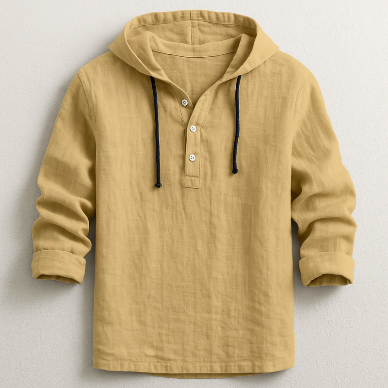 Hoodie Shirt voor Heren – Lichtgewicht Katoen-Linnen, Ademend & Stijlvol