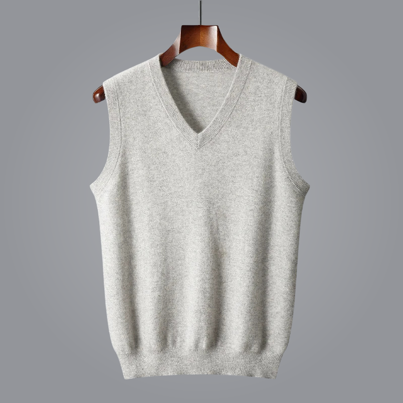 Luxe Cashmere Vest – Zacht & Duurzaam Herenvest met V-Hals