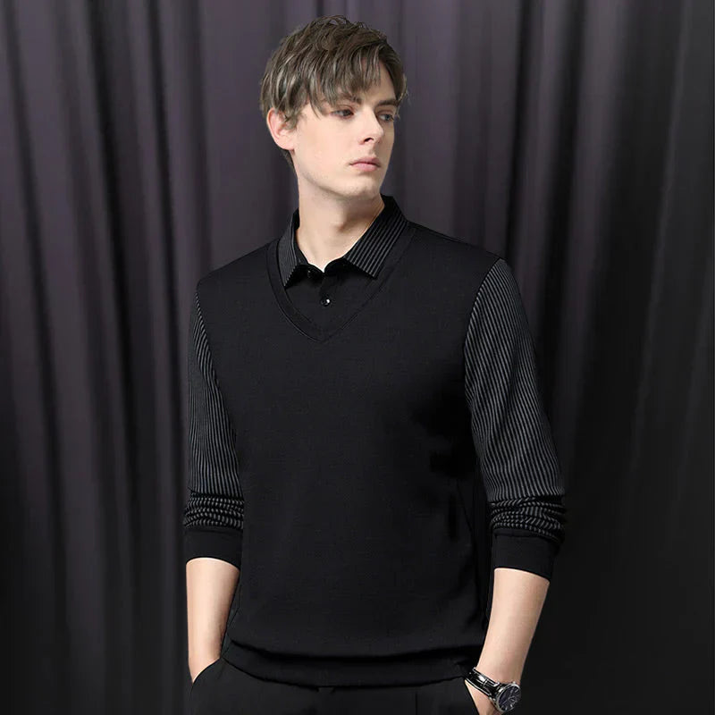 Heren Thermo Longsleeve Polo met Fleecevoering – Warme Casual Winter Top