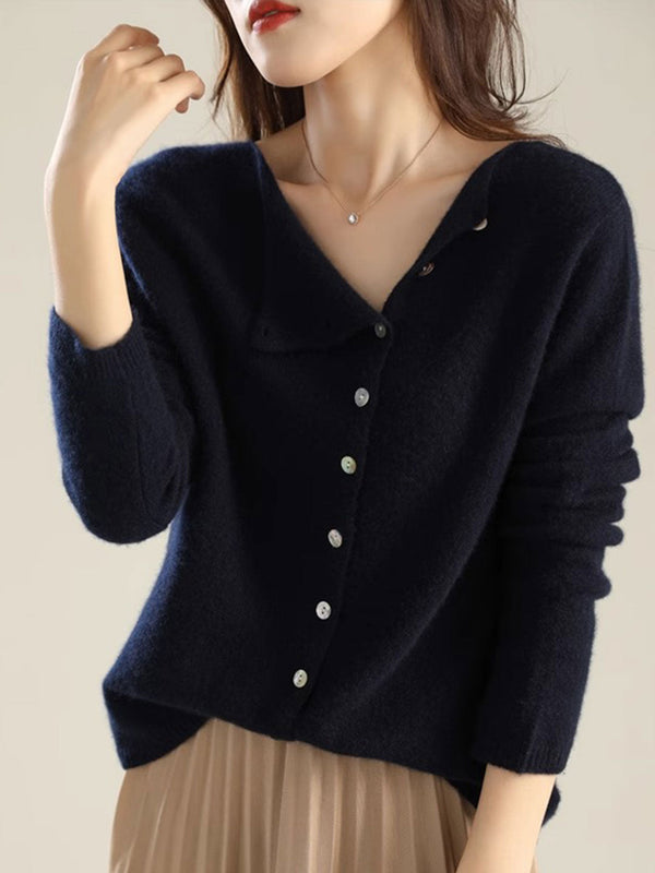 Classic Crew Neck Knitted Cardigan – Tijdloos Gebreid Vest met Ronde Hals