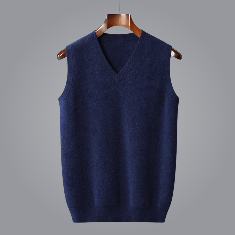 Luxe Cashmere Vest – Zacht & Duurzaam Herenvest met V-Hals