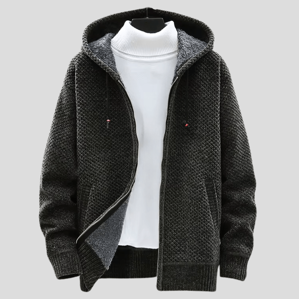 Gebreide Hoodie voor Heren – Warme en Comfortabele Strick-Hoodie