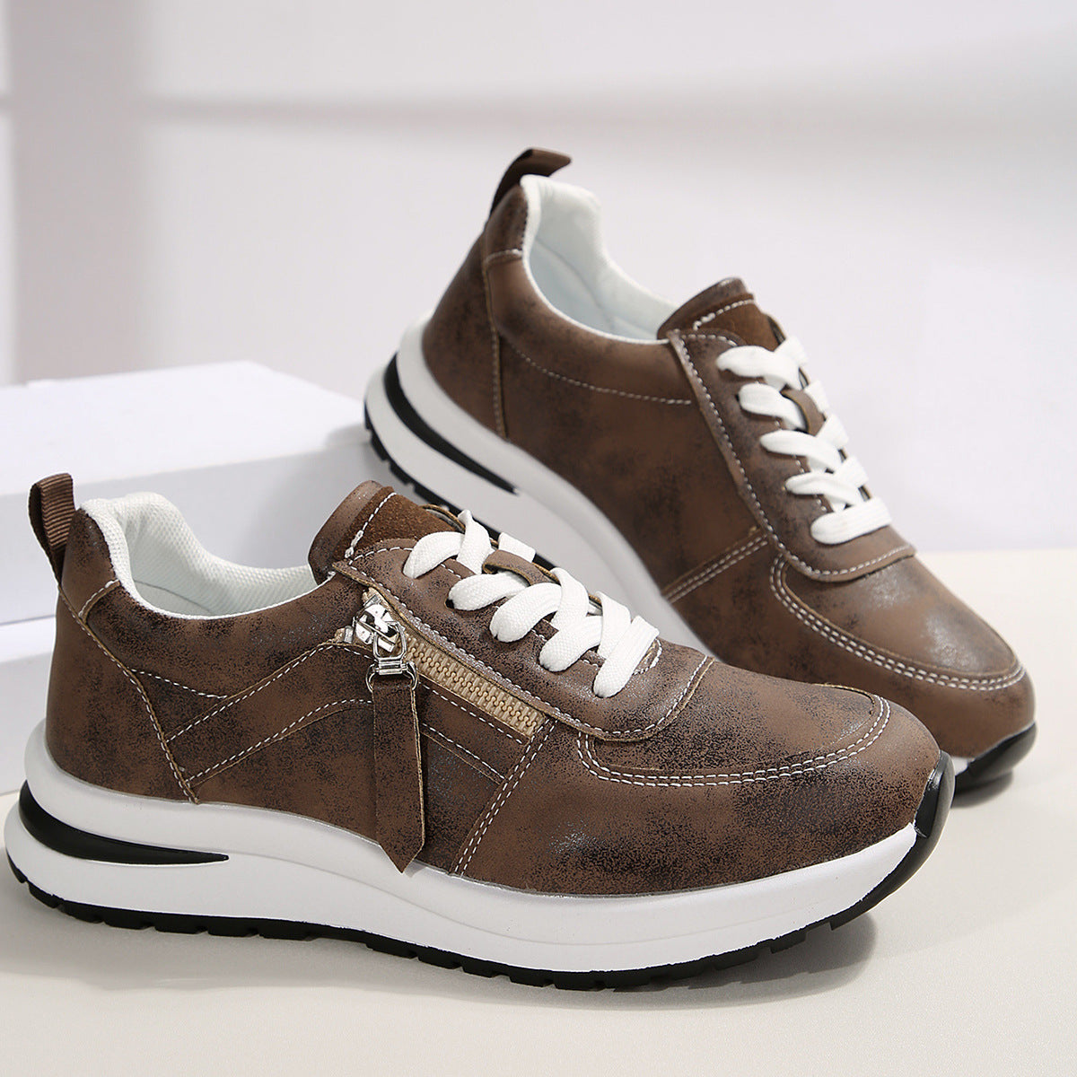 Dames Sneakers met Verborgen 10cm Verhoging – Lichtgewicht Streetwear Schoenen met Comfortzool en Zijrits