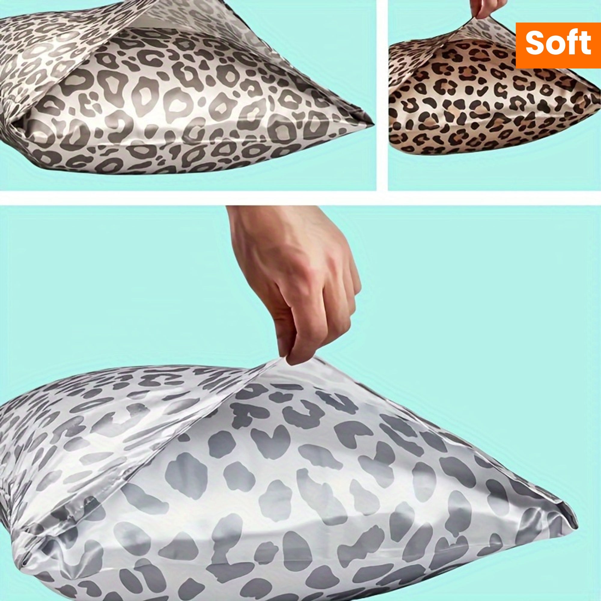 2-delige Satijnen Kussensloopset – Zachte Luipaardprint Kussenslopen met Envelopsluiting