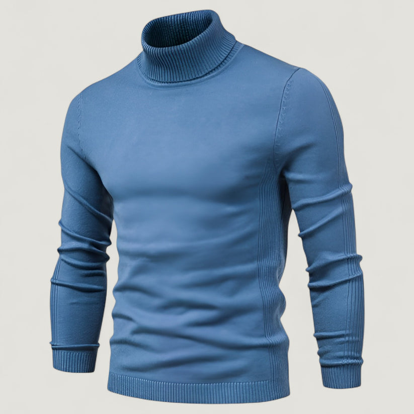 Heren Coltrui – Slim Fit Gebreide Trui met Lange Mouwen