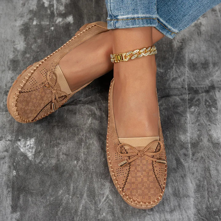 Elegante Dames Slip-On Schoenen – Comfort & Stijl met Strikdetail