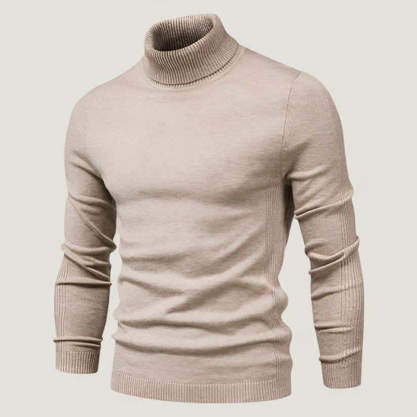 Heren Coltrui – Slim Fit Gebreide Trui met Lange Mouwen