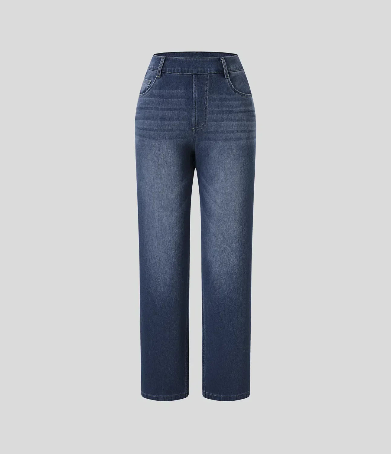 Dames Hoge Taille Stretch Broek – Comfortabele Slim Fit met Zakken