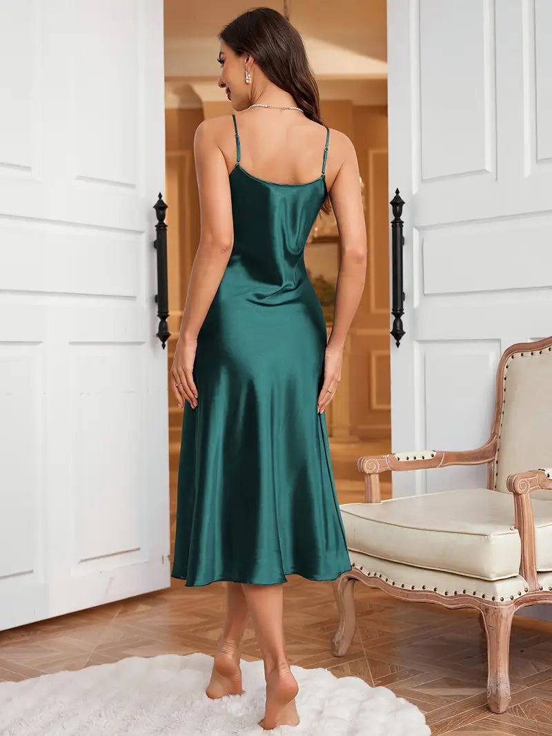 Elegant V-Neck Slip Nightgown