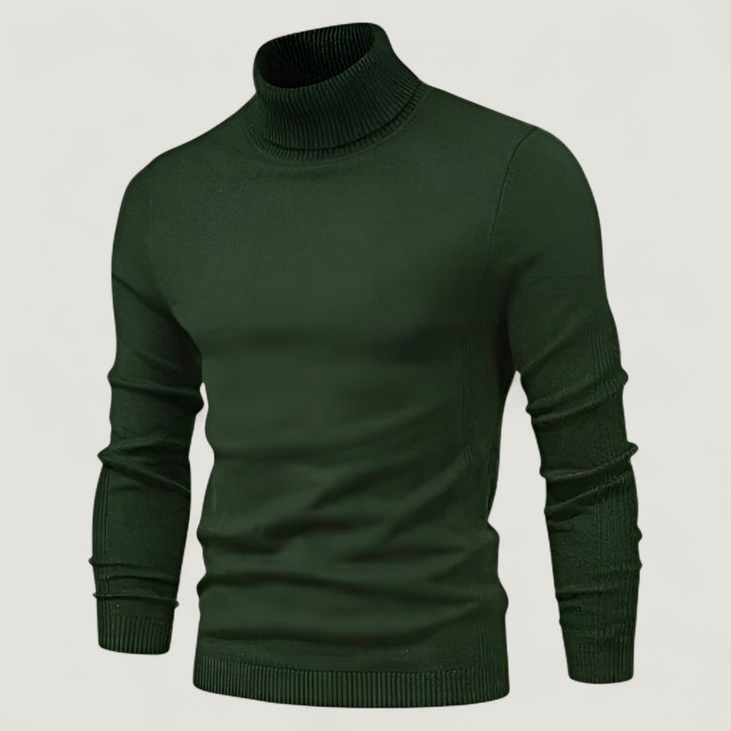 Heren Coltrui – Slim Fit Gebreide Trui met Lange Mouwen