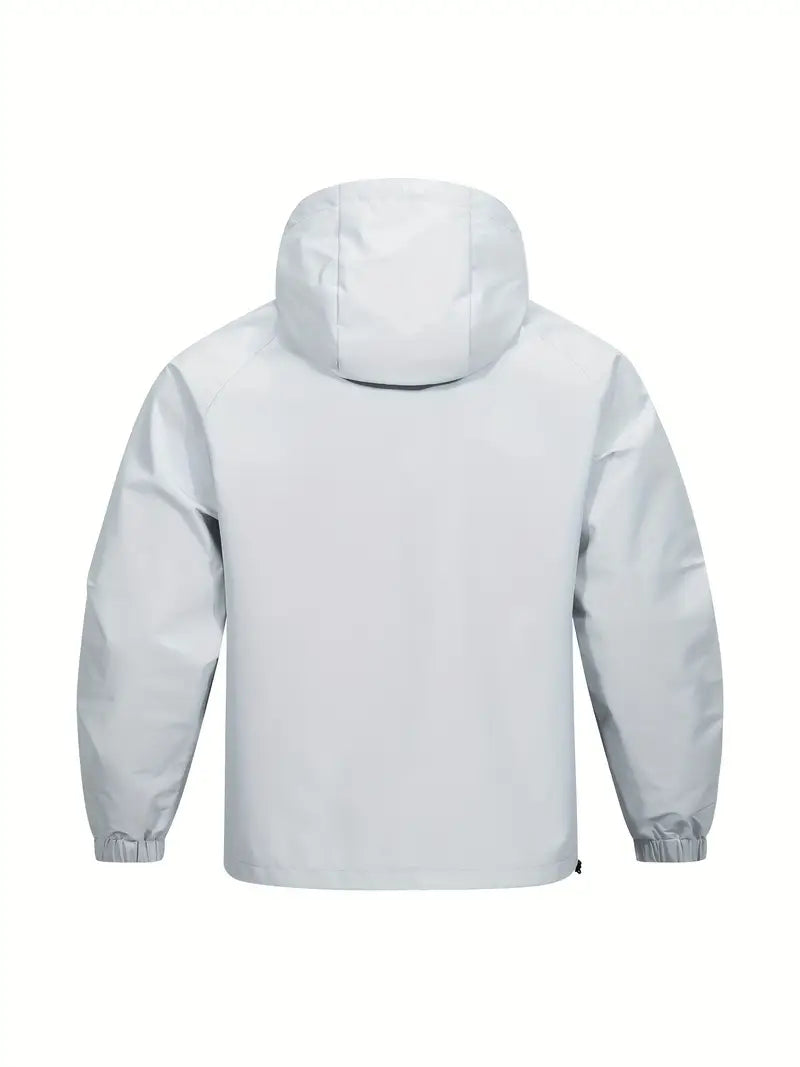 Casual Heren Windjack met Capuchon – Ademend Half-Zip Waterdichte Jas