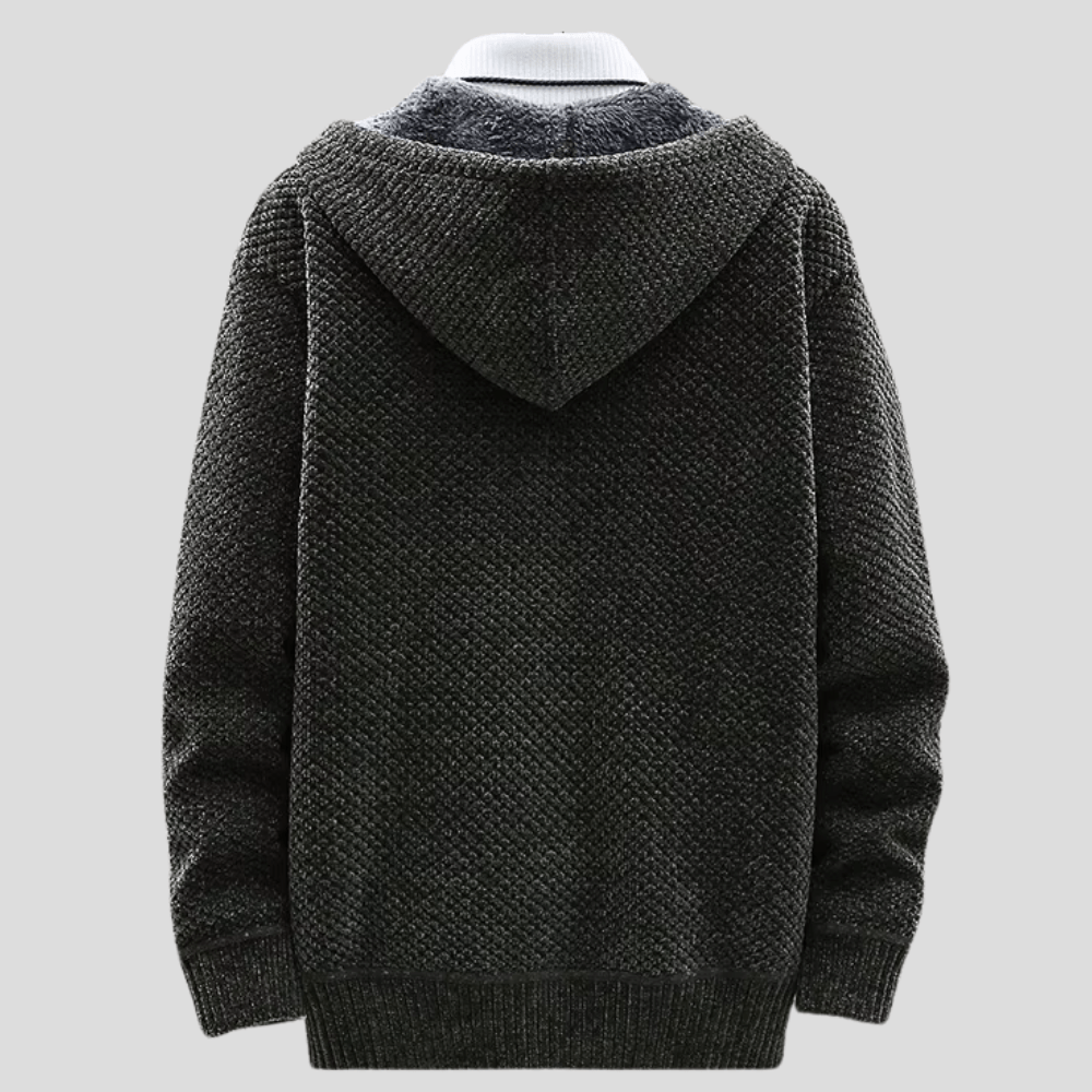 Gebreide Hoodie voor Heren – Warme en Comfortabele Strick-Hoodie
