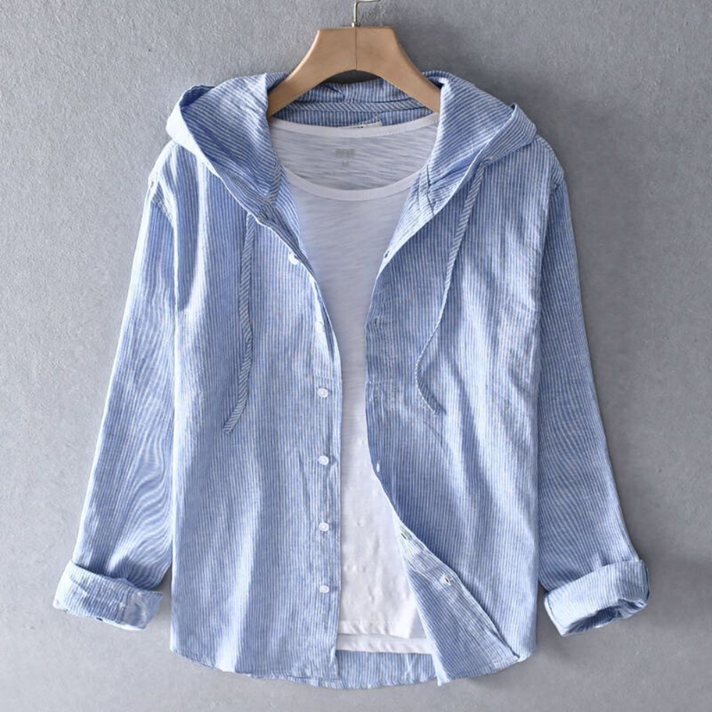 Button Hoodie – Lichtgewicht Hoodie van Katoen-Linnenmix met Knopen