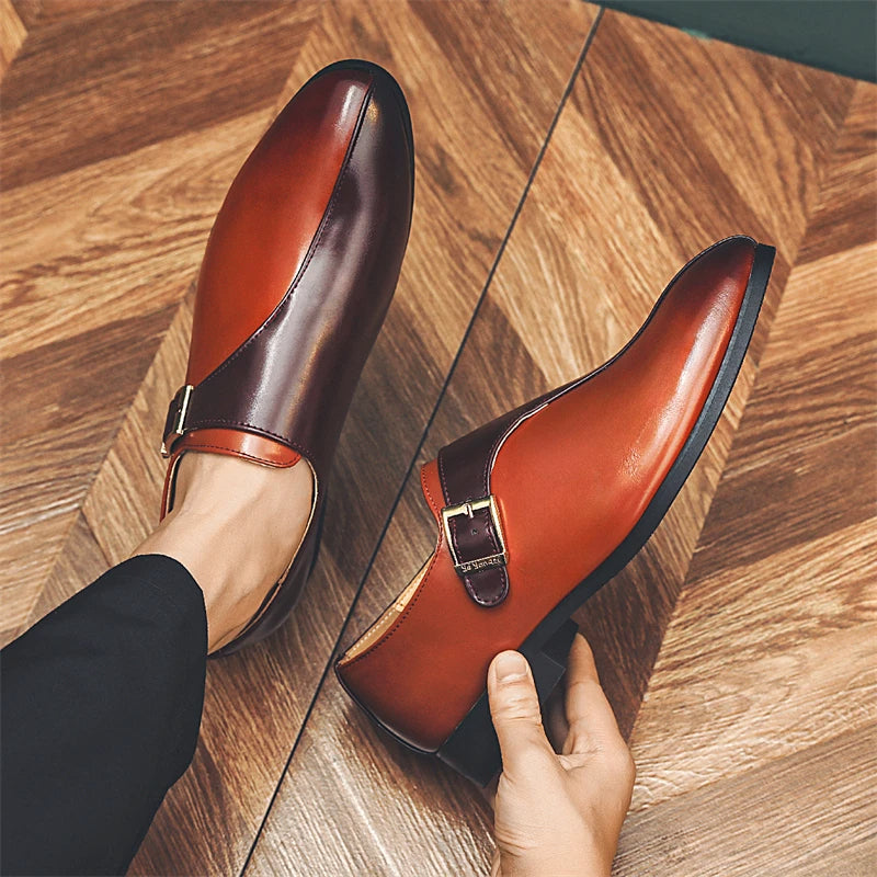Dames Monk-Strap Loafers – Tweekleurig Echt Leder met Comfortabele Voering