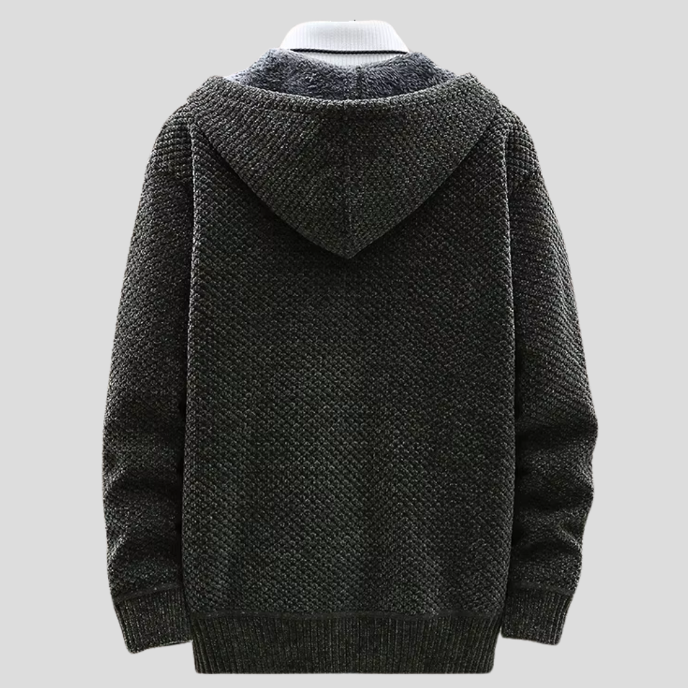 Knit Hoodie – Warme Gebreide Hoodie met Fleecevoering & Ritsluiting