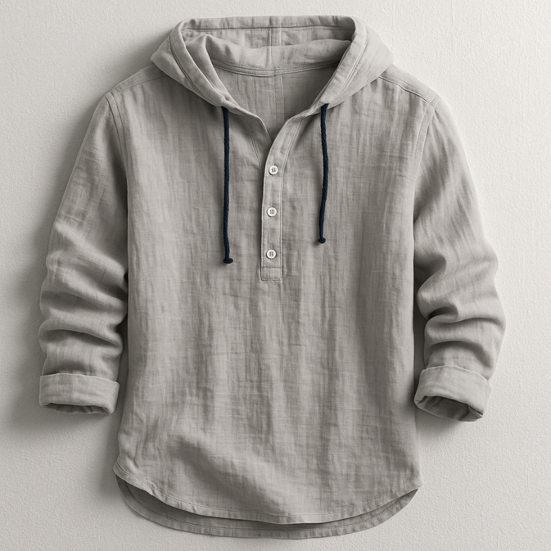 Hoodie Shirt voor Heren – Lichtgewicht Katoen-Linnen, Ademend & Stijlvol