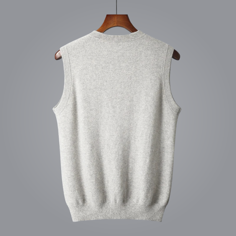Luxe Cashmere Vest – Zacht & Duurzaam Herenvest met V-Hals
