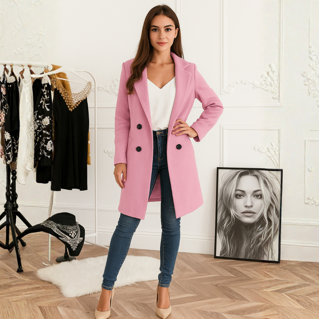 Elegante Damesmantel – Tijdloze Stijl & Warmte voor de Koude Dagen