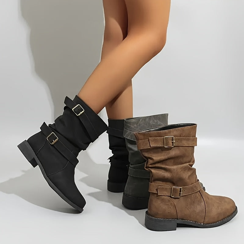 Dames Enkellaarsjes Lage Hak – Comfortabele & Casual Winter Schoenen