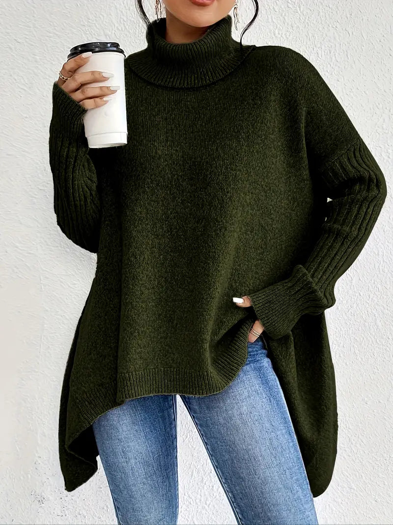 Lange Rollkragen Trui voor Dames – Oversized, Warm & Tijdloos