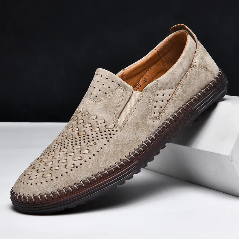 Heren Loafers van Echt Leer – Handgemaakte Instappers, Comfortabel & Ademend voor Zomer