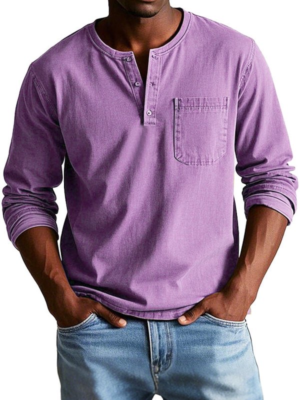 Casual heren shirt met knoopsluiting – moderne pasvorm en vintage uitstraling