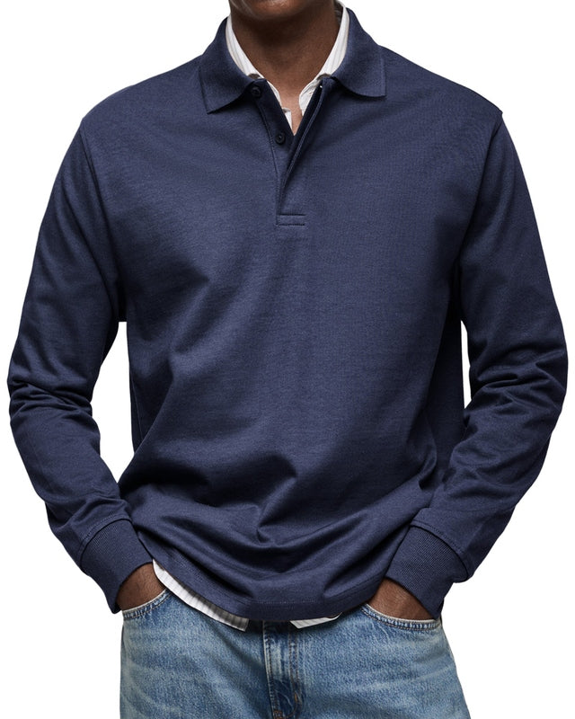 Lange Mouwen Poloshirt Heren – Ademend, Comfortabel & Casual Stijl
