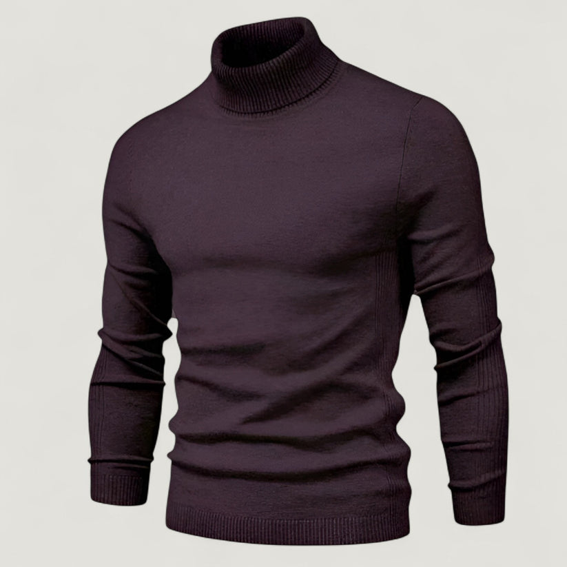 Heren Coltrui – Slim Fit Gebreide Trui met Lange Mouwen