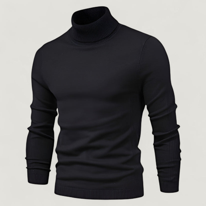 Heren Coltrui – Slim Fit Gebreide Trui met Lange Mouwen