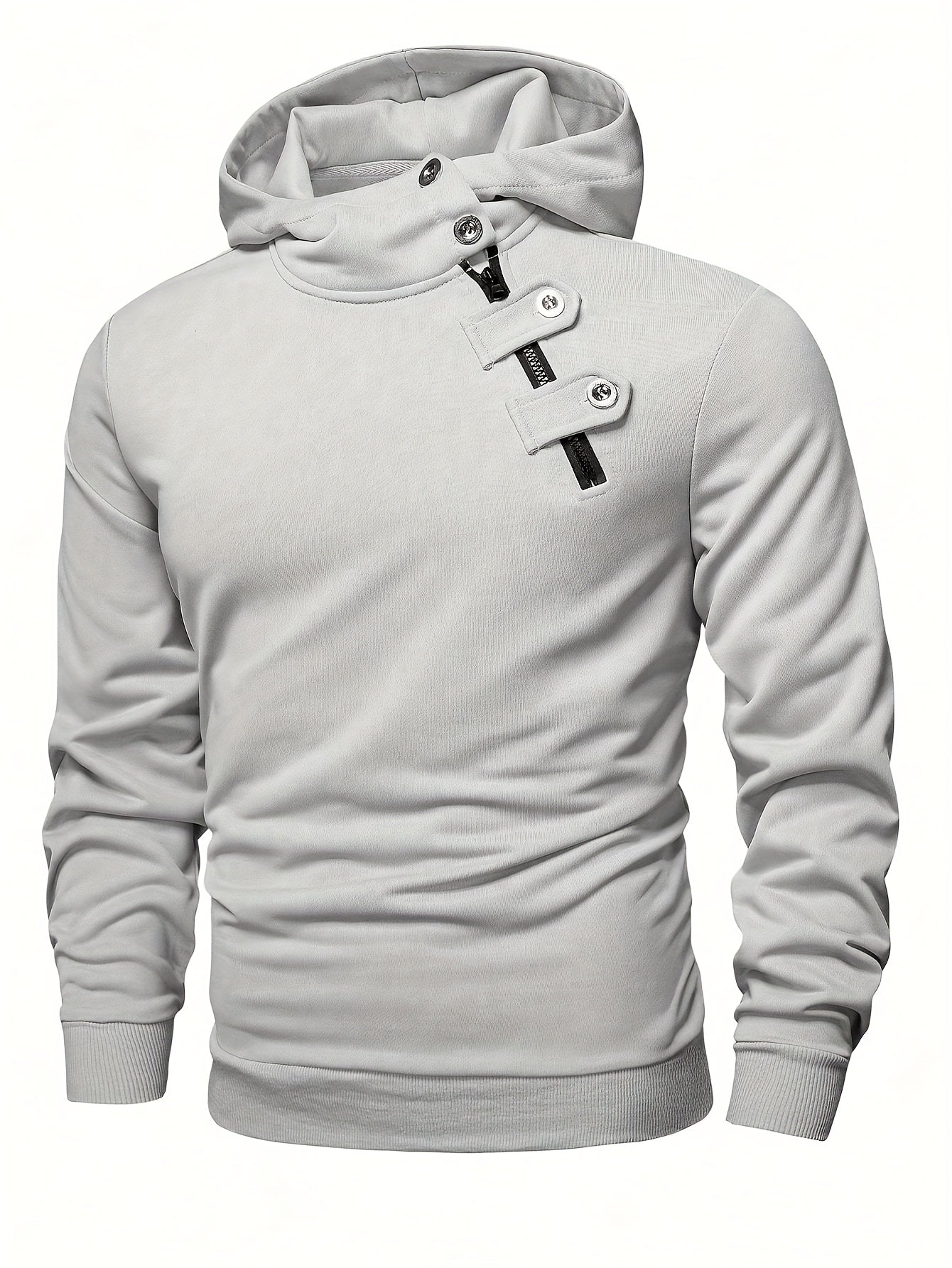 Casual Hoodie met Lange Mouwen en Knopen – Comfortabele Trui voor Dagelijks Gebruik