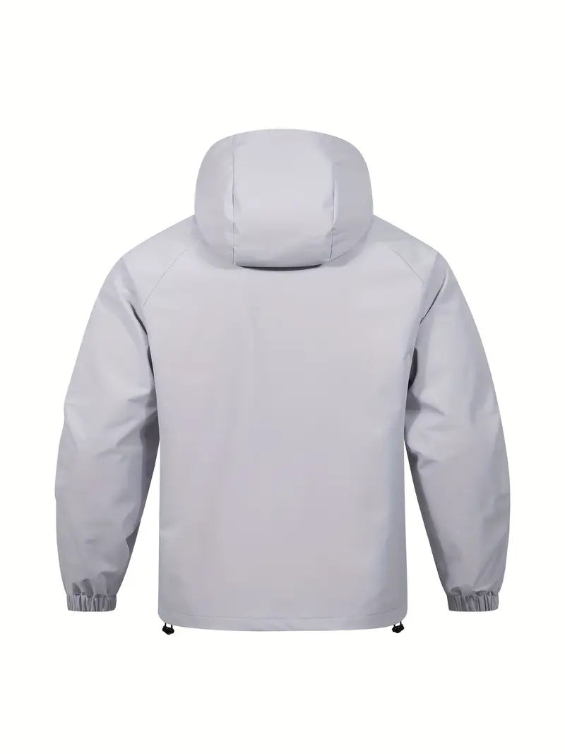 Casual Heren Windjack met Capuchon – Ademend Half-Zip Waterdichte Jas