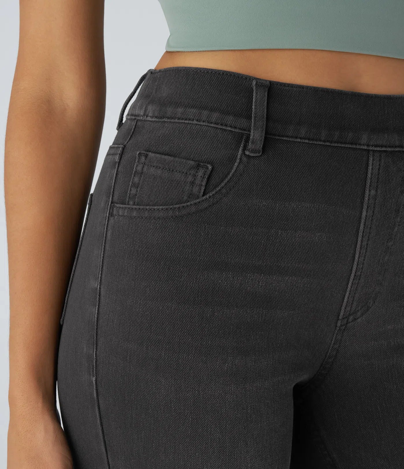 Dames Hoge Taille Stretch Broek – Comfortabele Slim Fit met Zakken
