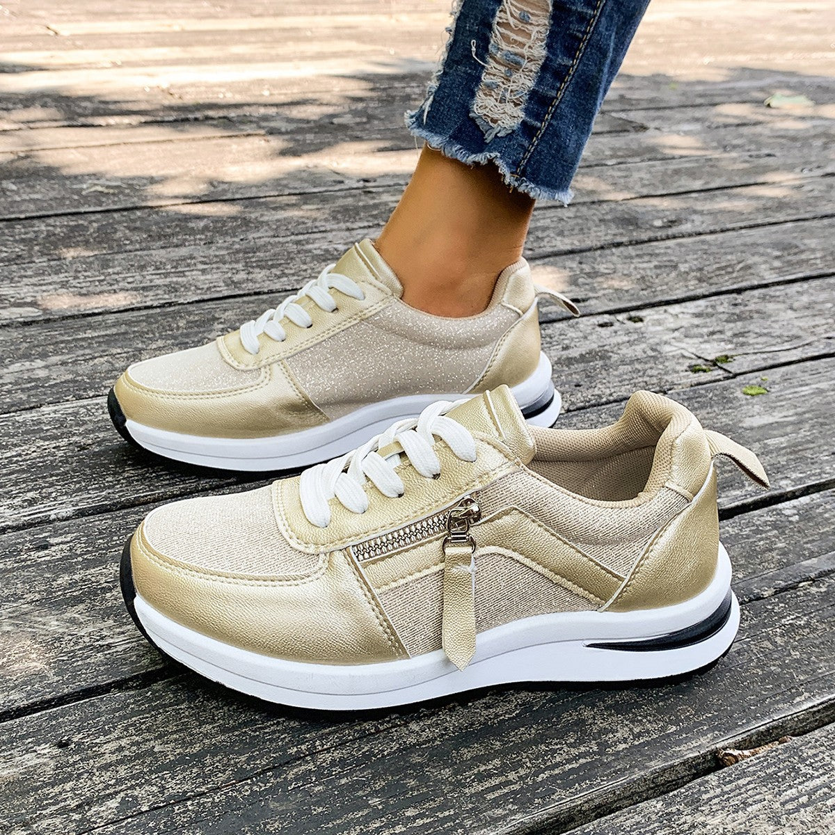 Dames Sneakers met Verborgen 10cm Verhoging – Lichtgewicht Streetwear Schoenen met Comfortzool en Zijrits