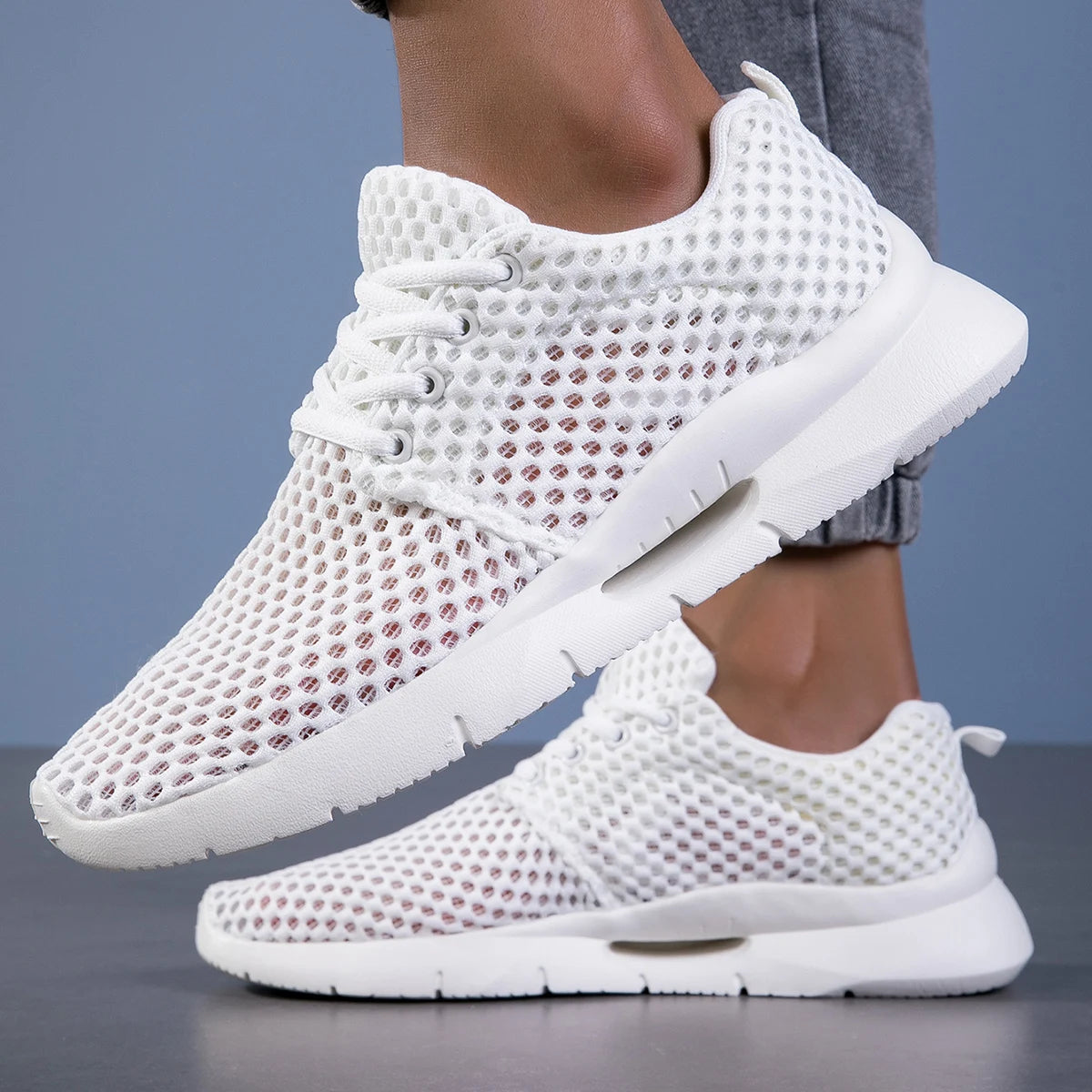 Heren Lichtgewicht Mesh Sneakers – Ademend Hardloopschoenen met Demping