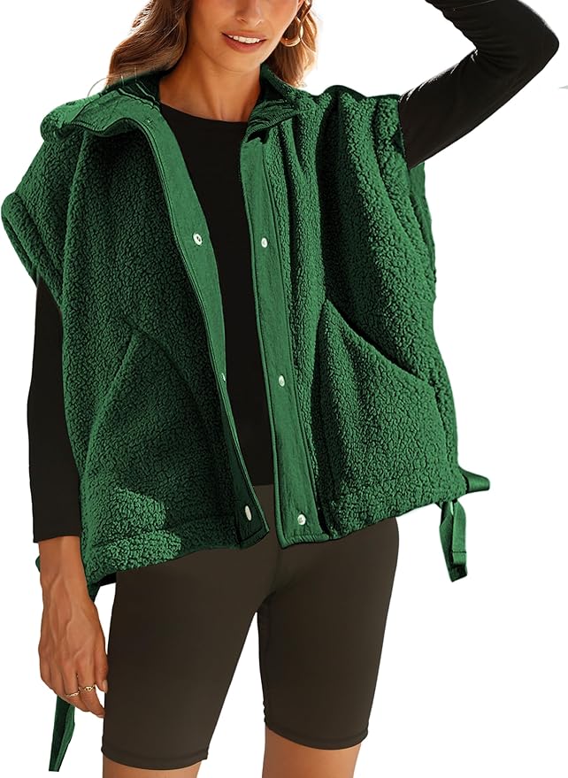 Zachte Fluffy Sherpa Bodywarmer – Dames Oversized Zip-Up Bovenkleding