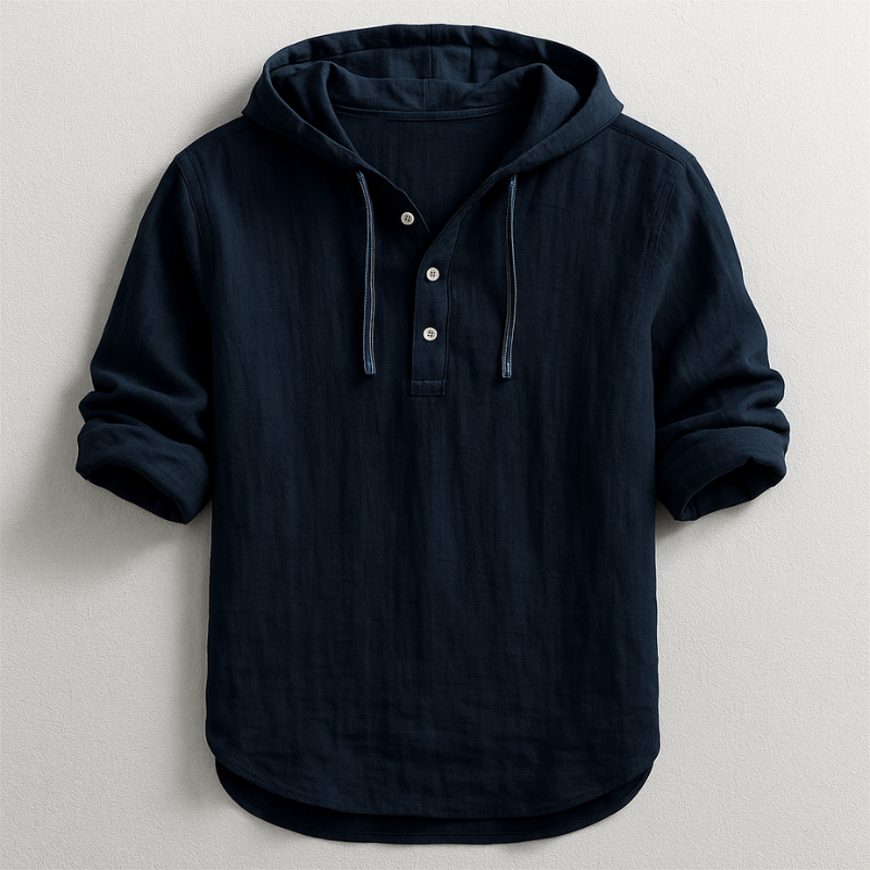 Hoodie Shirt voor Heren – Lichtgewicht Katoen-Linnen, Ademend & Stijlvol