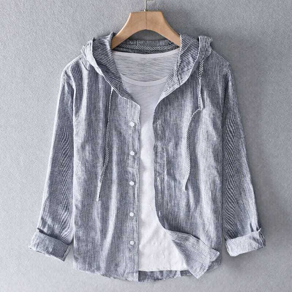 Button Hoodie – Lichtgewicht Hoodie van Katoen-Linnenmix met Knopen