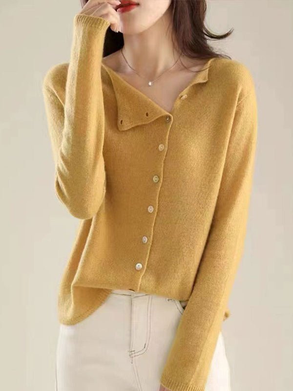 Classic Crew Neck Knitted Cardigan – Tijdloos Gebreid Vest met Ronde Hals