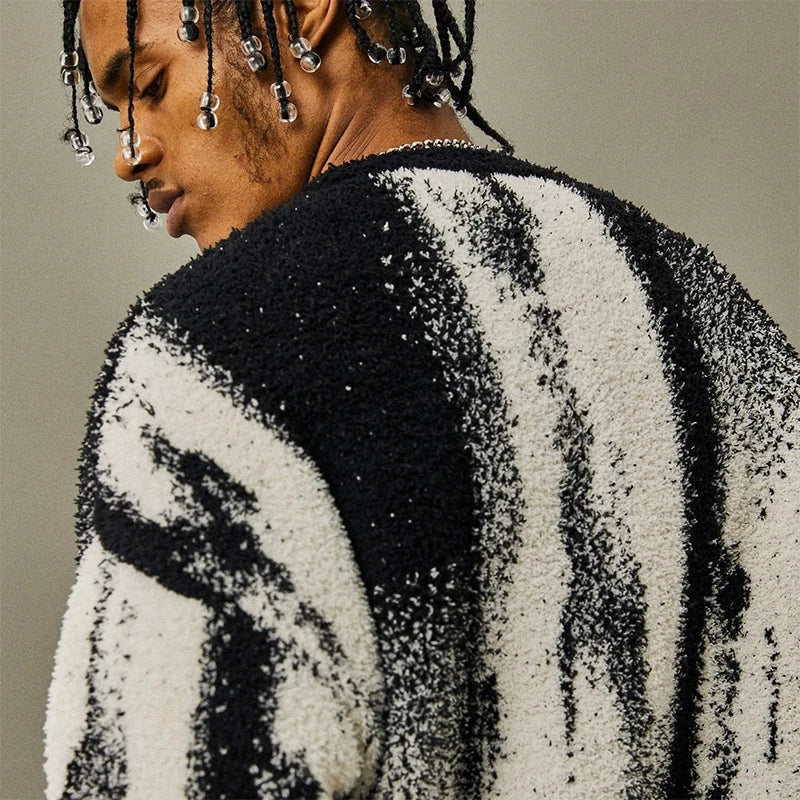 Artisan Brushwork Crewneck – Comfortabele & Artistieke Sweater