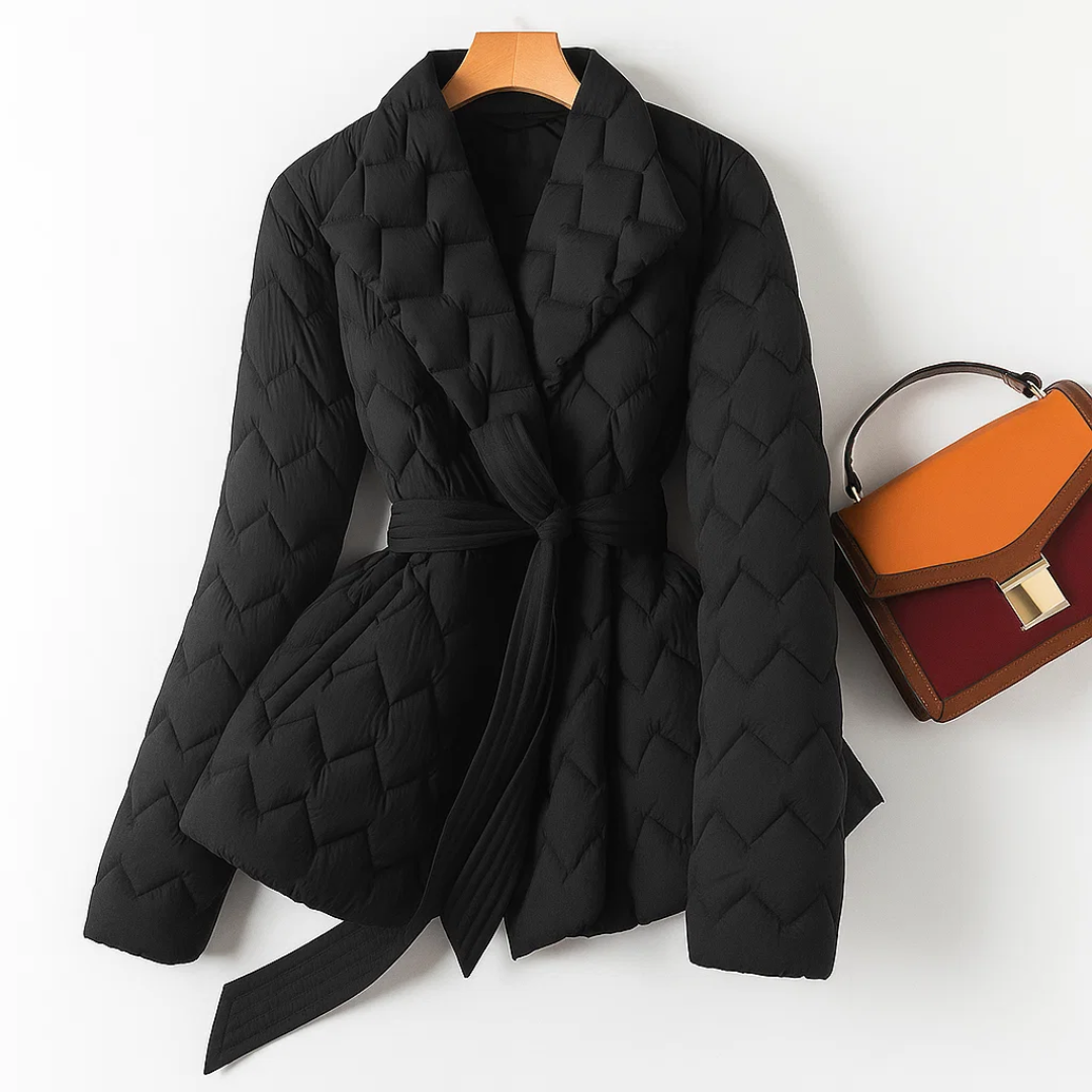 Donsjas met Tailleriem – Warme en Elegante Winterjas voor Dames