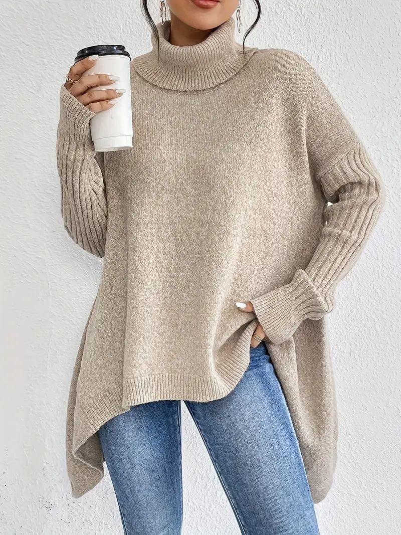 Lange Rollkragen Trui voor Dames – Oversized, Warm & Tijdloos