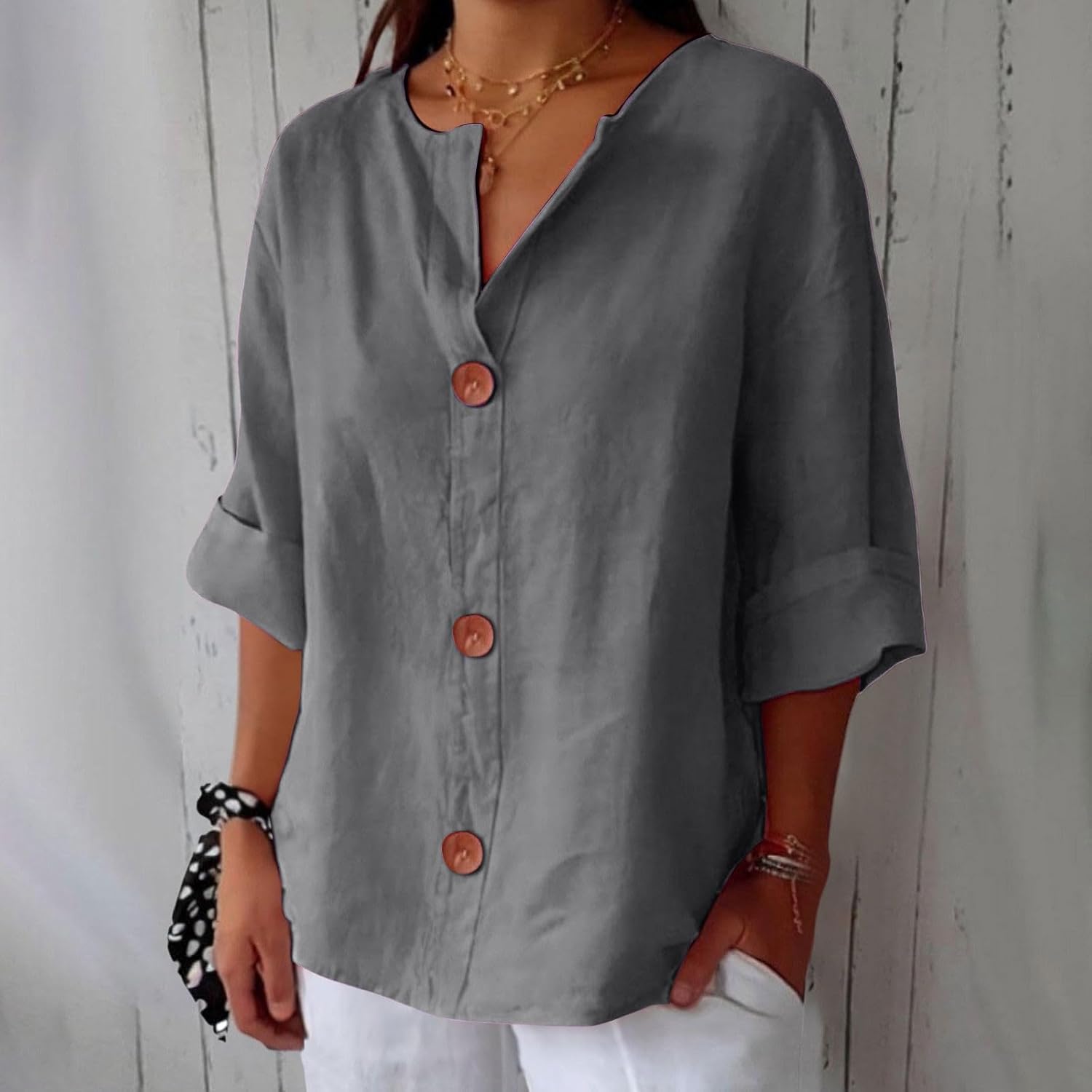Casual Linnen Blouse – Luchtig, Comfortabel & Tijdloos
