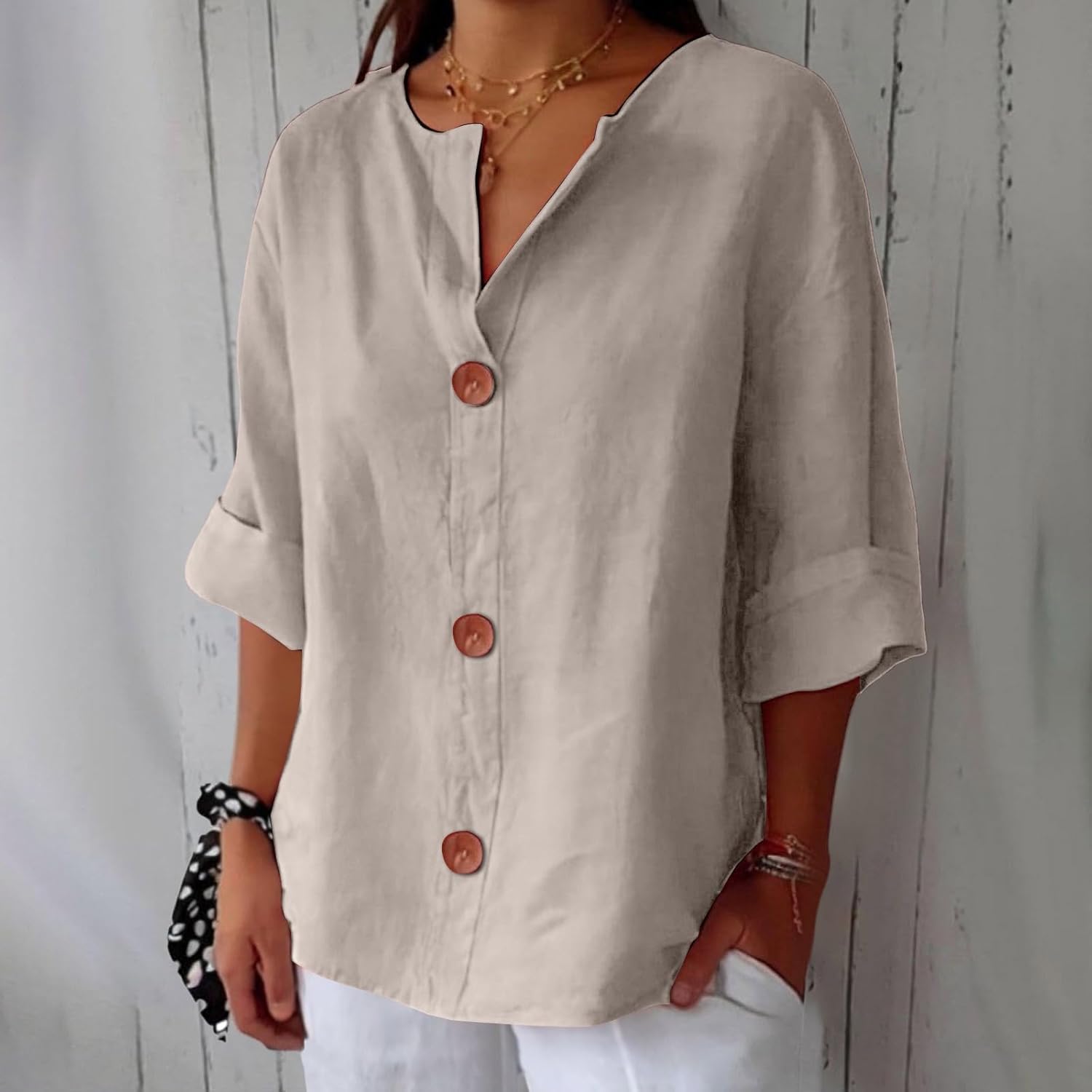 Casual Linnen Blouse – Luchtig, Comfortabel & Tijdloos