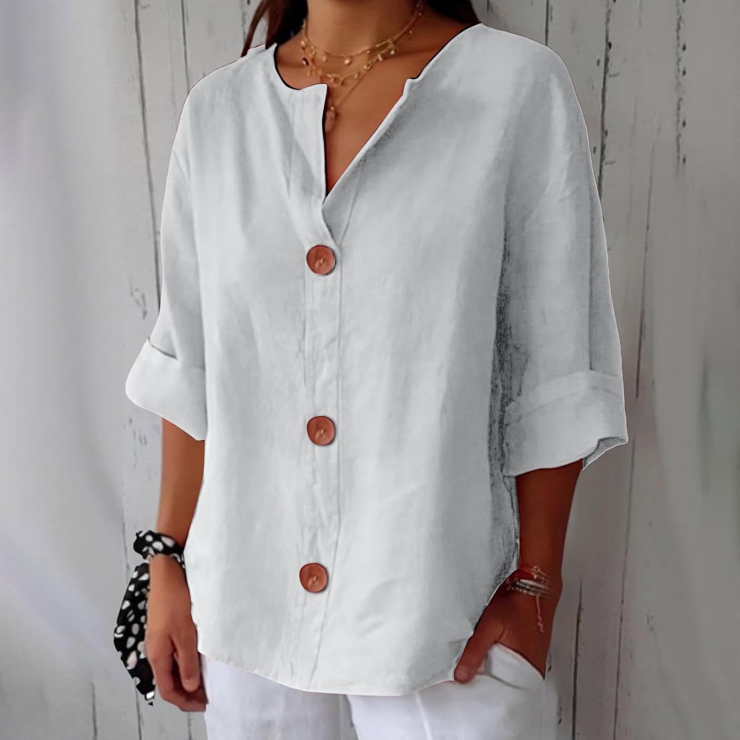 Casual Linnen Blouse – Luchtig, Comfortabel & Tijdloos