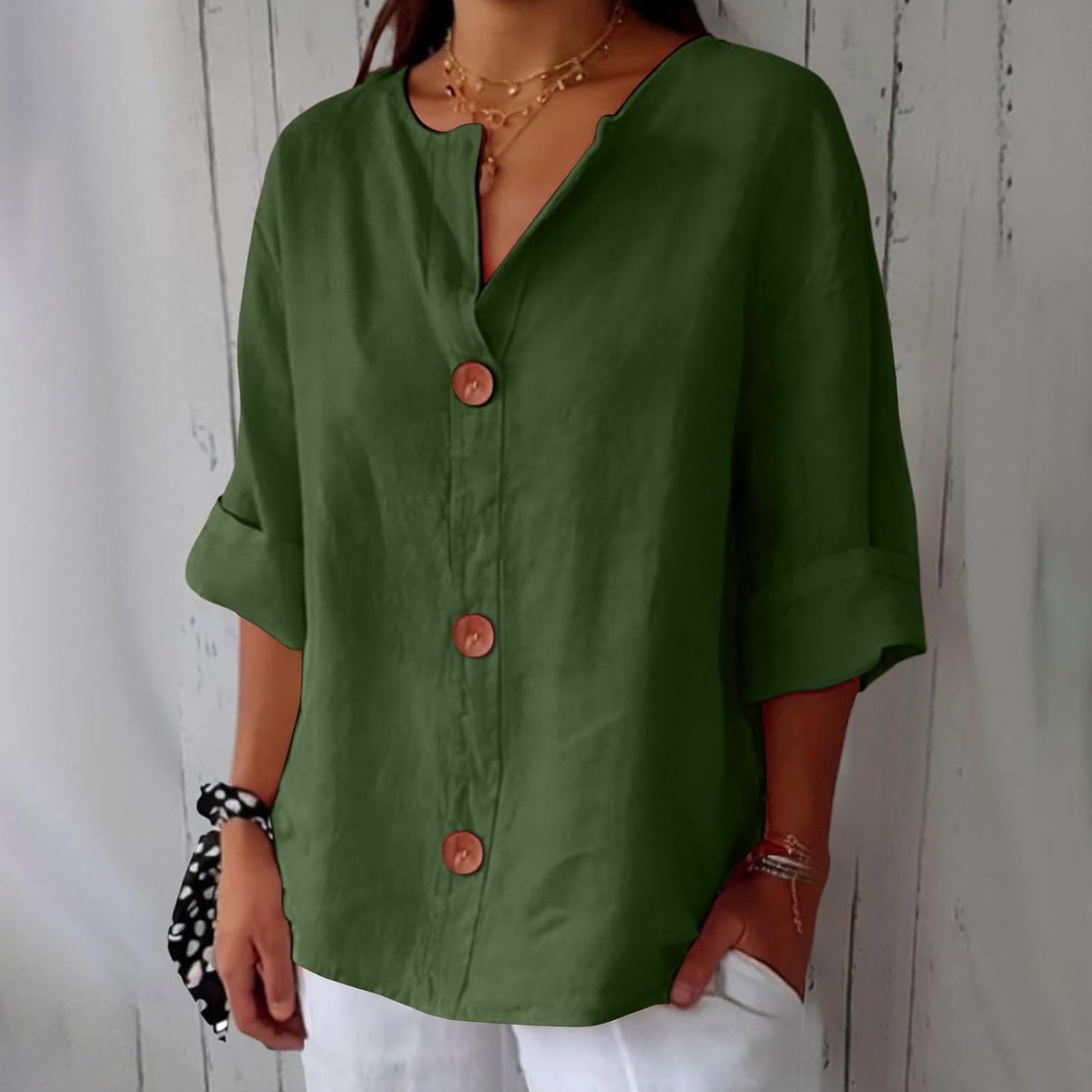 Casual Linnen Blouse – Luchtig, Comfortabel & Tijdloos
