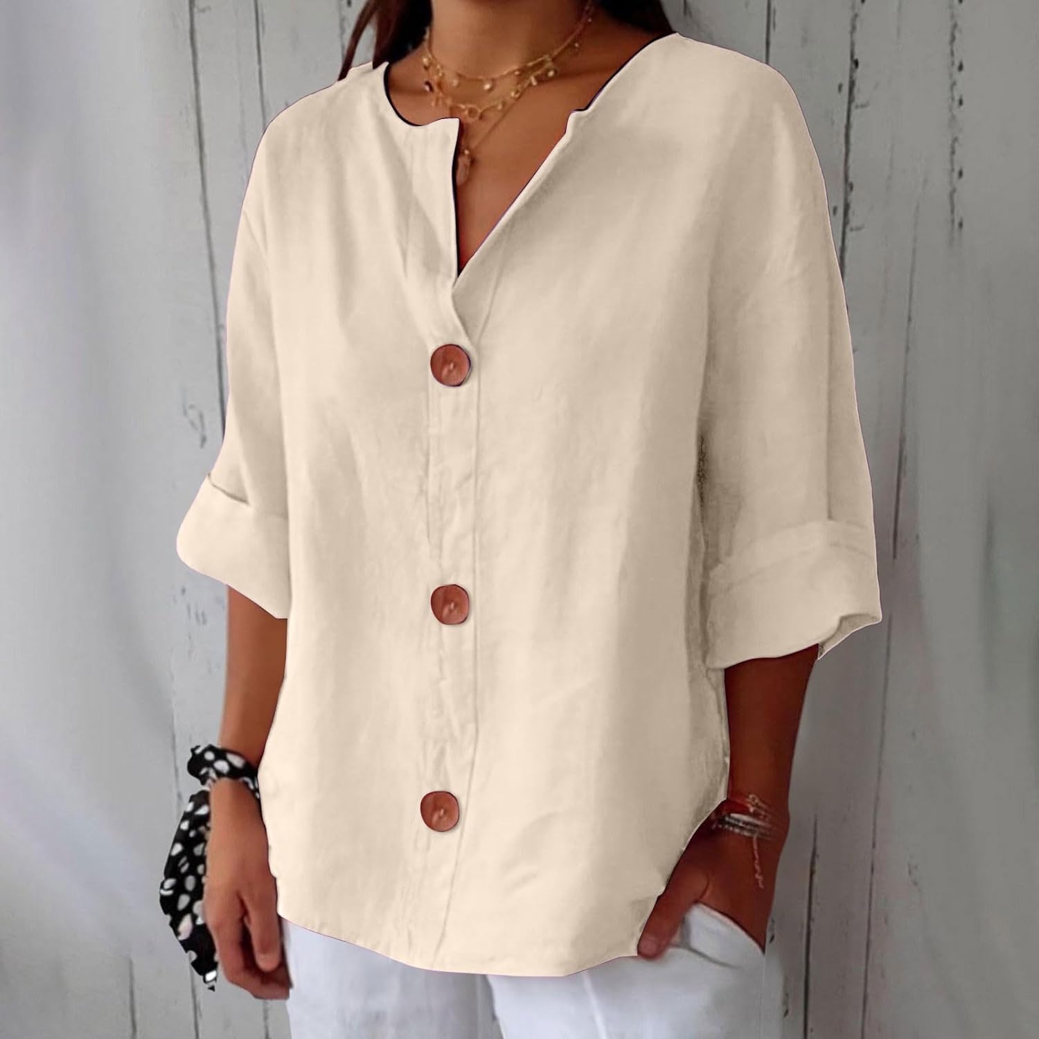 Casual Linnen Blouse – Luchtig, Comfortabel & Tijdloos