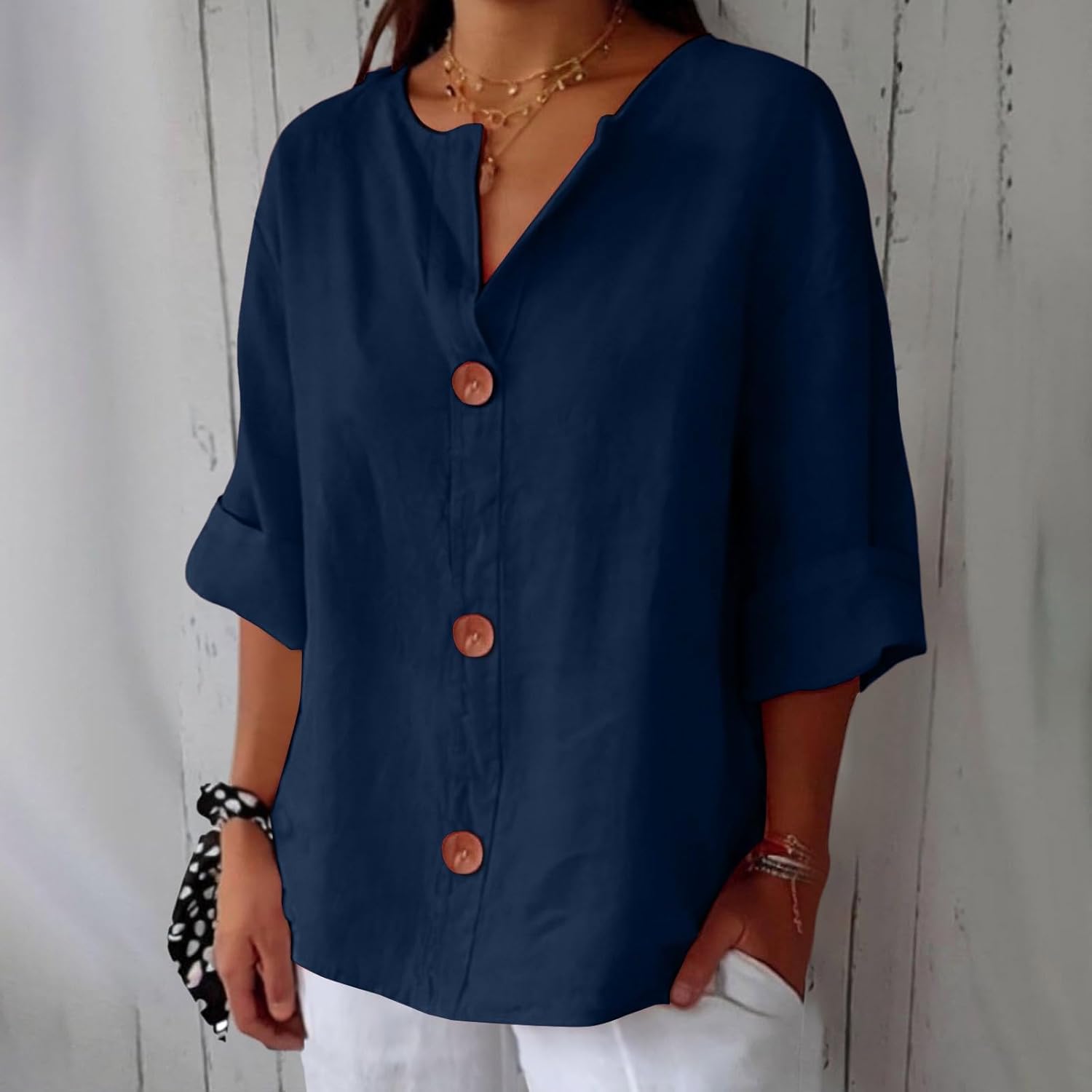 Casual Linnen Blouse – Luchtig, Comfortabel & Tijdloos