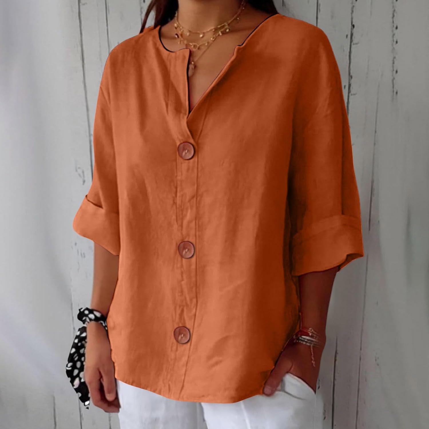 Casual Linnen Blouse – Luchtig, Comfortabel & Tijdloos