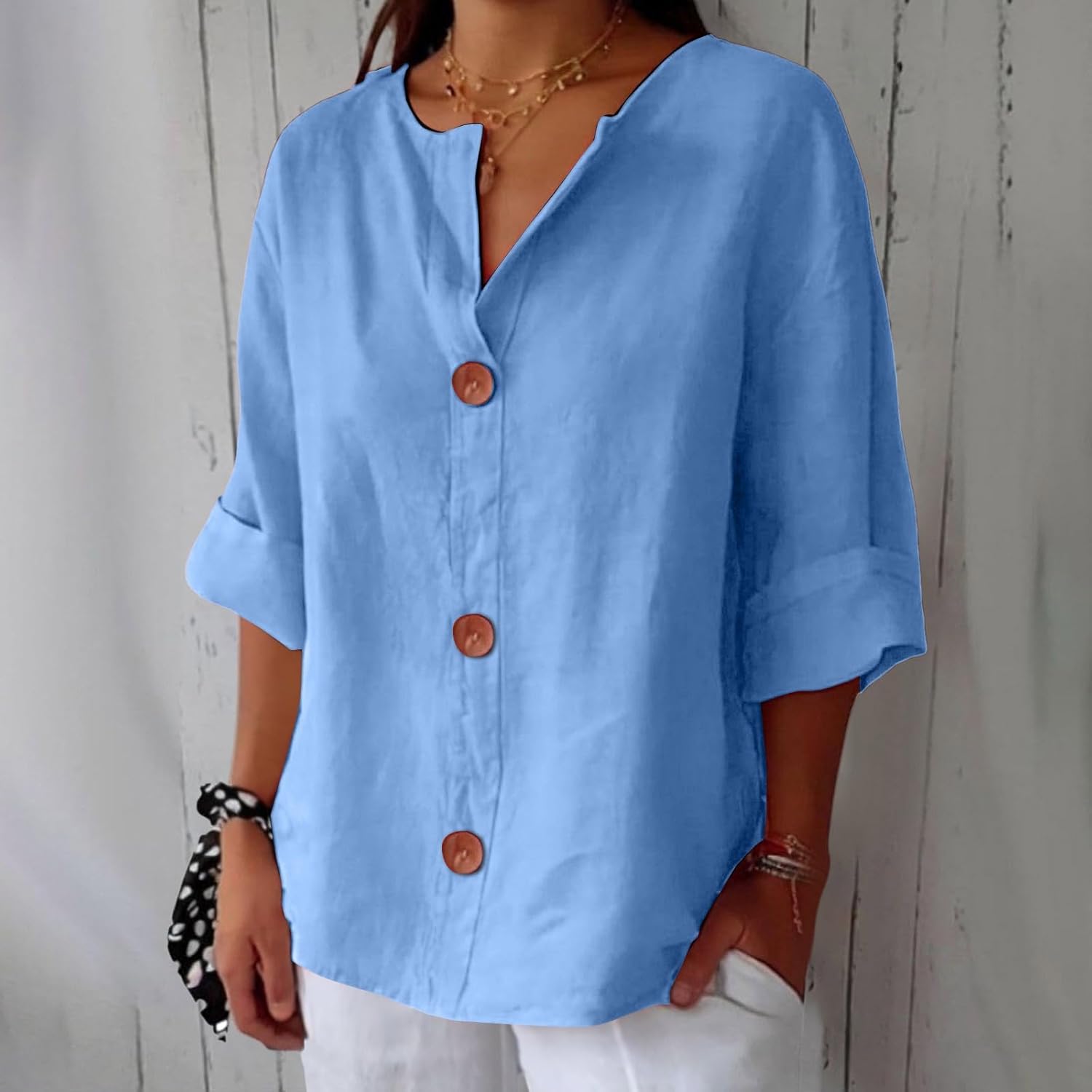 Casual Linnen Blouse – Luchtig, Comfortabel & Tijdloos