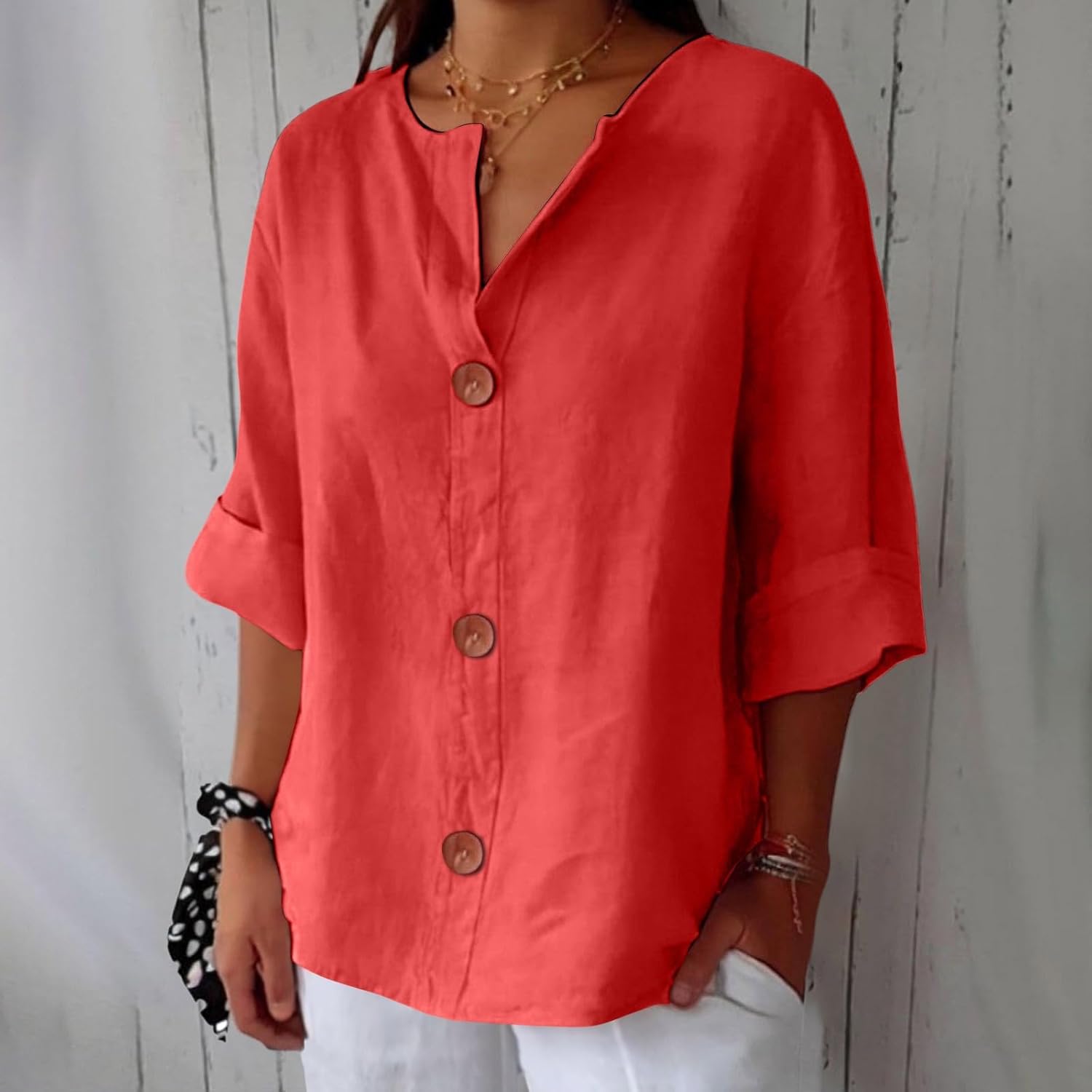 Casual Linnen Blouse – Luchtig, Comfortabel & Tijdloos